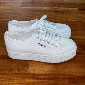 PLATFORM SUPERGA 2790 ALL WHITE SNEAKERS